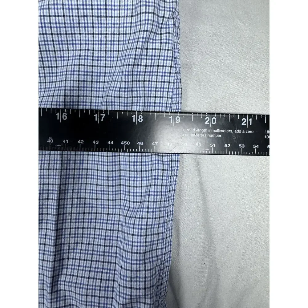 Ralph Lauren Youth XL 18-20 Blue Check Button Down Long Sleeve Shirt Cotton